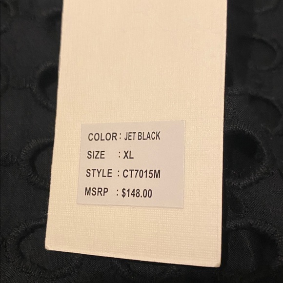 NWT $148 Jennifer & Grace Eyelet Puff Pullover Top. Cotton Sz. XL Elastic Waist - Picture 5 of 13